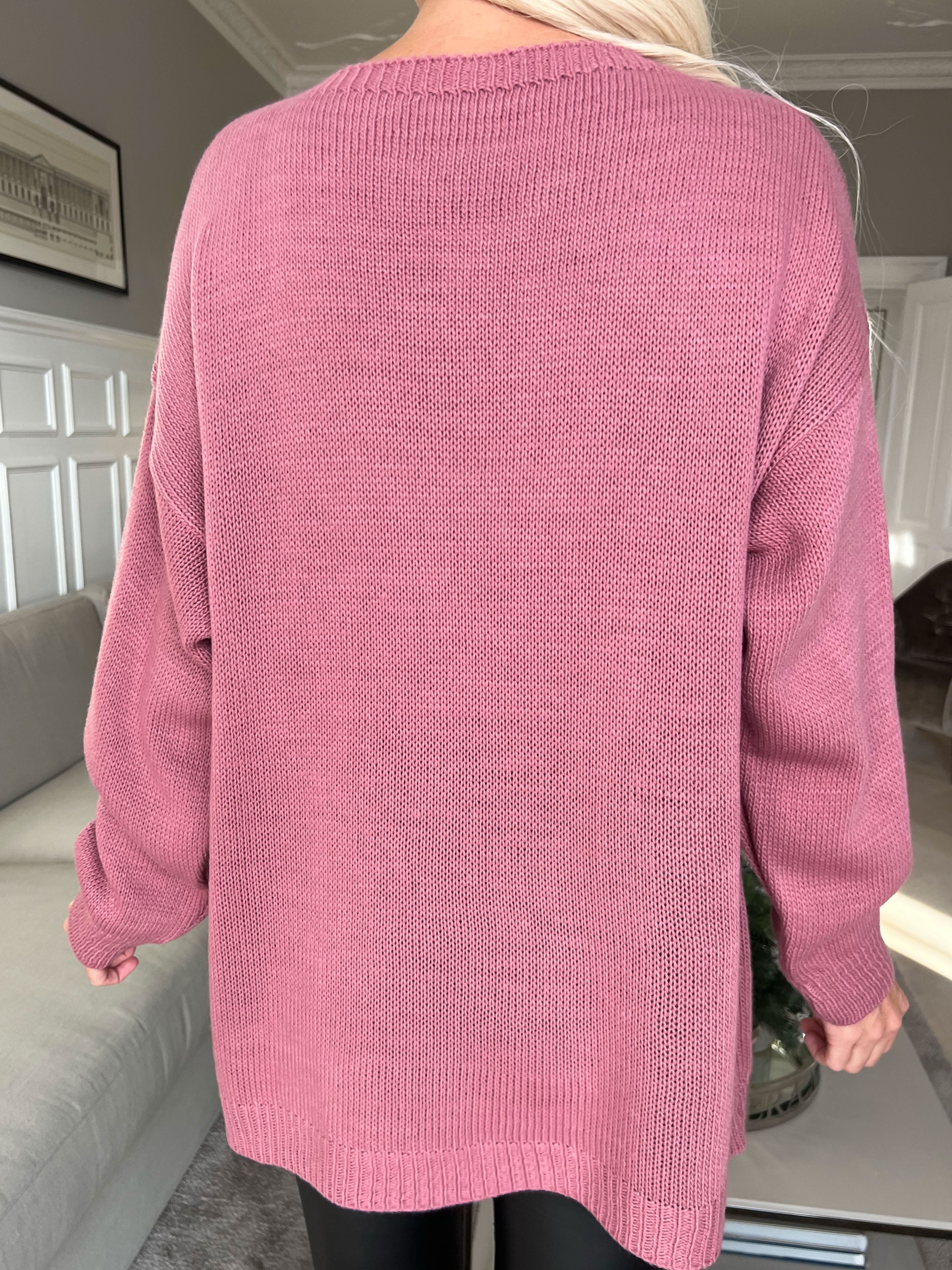 Mia - Stickad blus med fyrklövermotiv